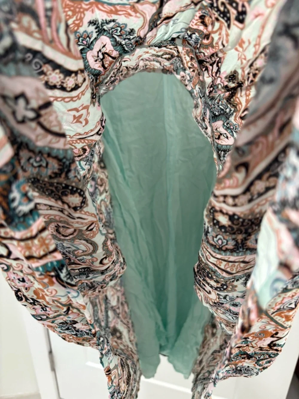 Anthropologie Cady Tiered Tunic Paisley Mock Neck Dress Size Small - Picture 12 of 16